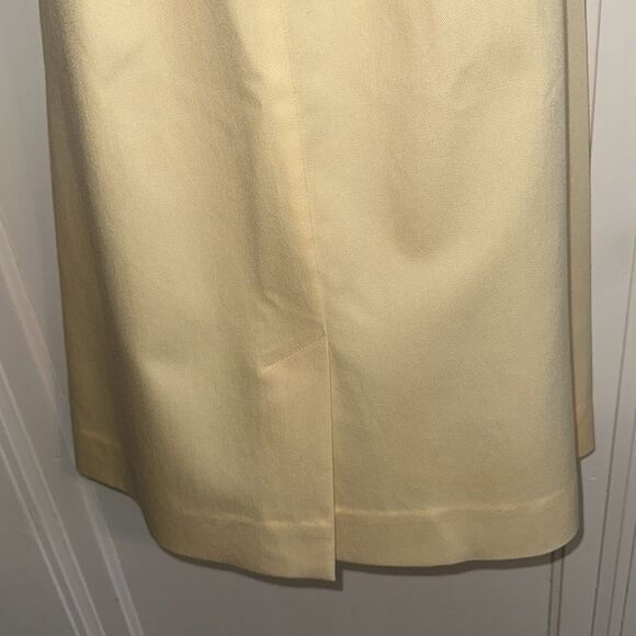 Vintage 70s/80s Koret light yellow pleat front straight knee length skirt - Picture 4 of 6
